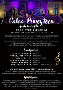 Valoa pimeyteen joulukonsertti mainos.